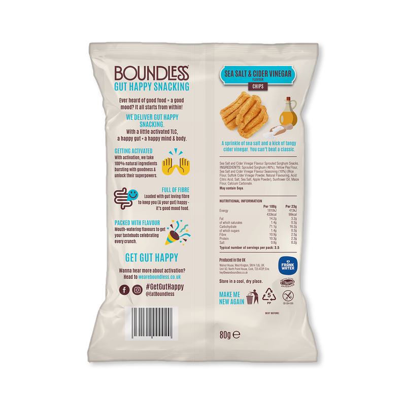Boundless Sea Salt Cider Vinegar Activated Chips 80g