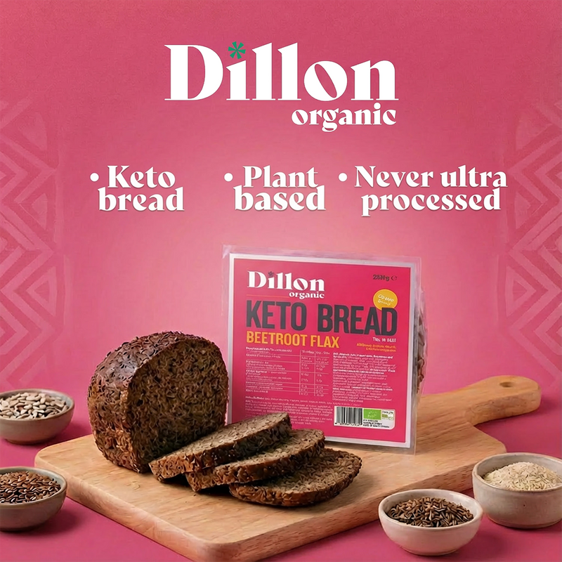Dillon Organic Beetroot Flax Keto Bread 250g