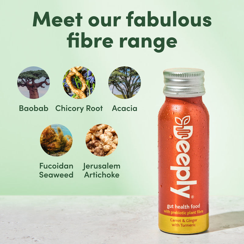 Deeply Gut Health Food With Prebiotic Plant Fibre Carrot Ginger With Turmeric 65ml