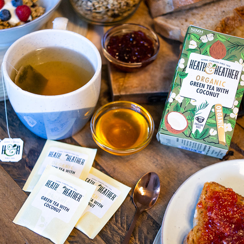 Heath Heather Organic Green Tea with Coconut 20 Tea Bags