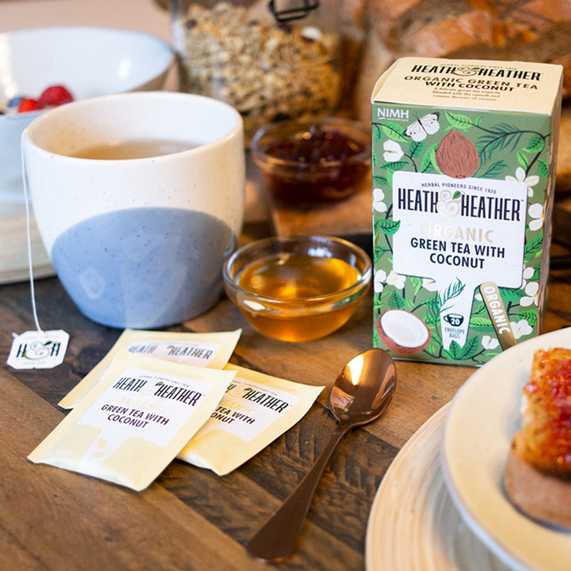 Heath Heather Organic Green Tea with Coconut 20 Tea Bags