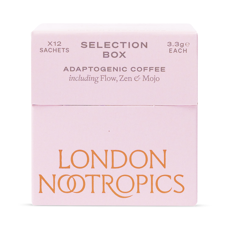 London Nootropics Adaptogenic Coffee Selection Box Flow Zen Mojo 12 Sachets