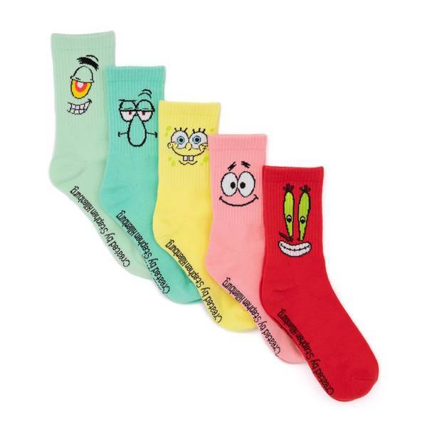 Adult SpongeBob SquarePants Socks, Pack of 5