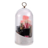 Rotating Cosmetic Brush Holder with Transparent Dust Cover