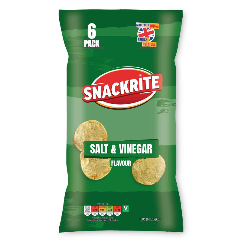 Classic salt and vinegar crisps 6 pack - British product