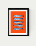 East End Prints orange sardines framed art print, UK version