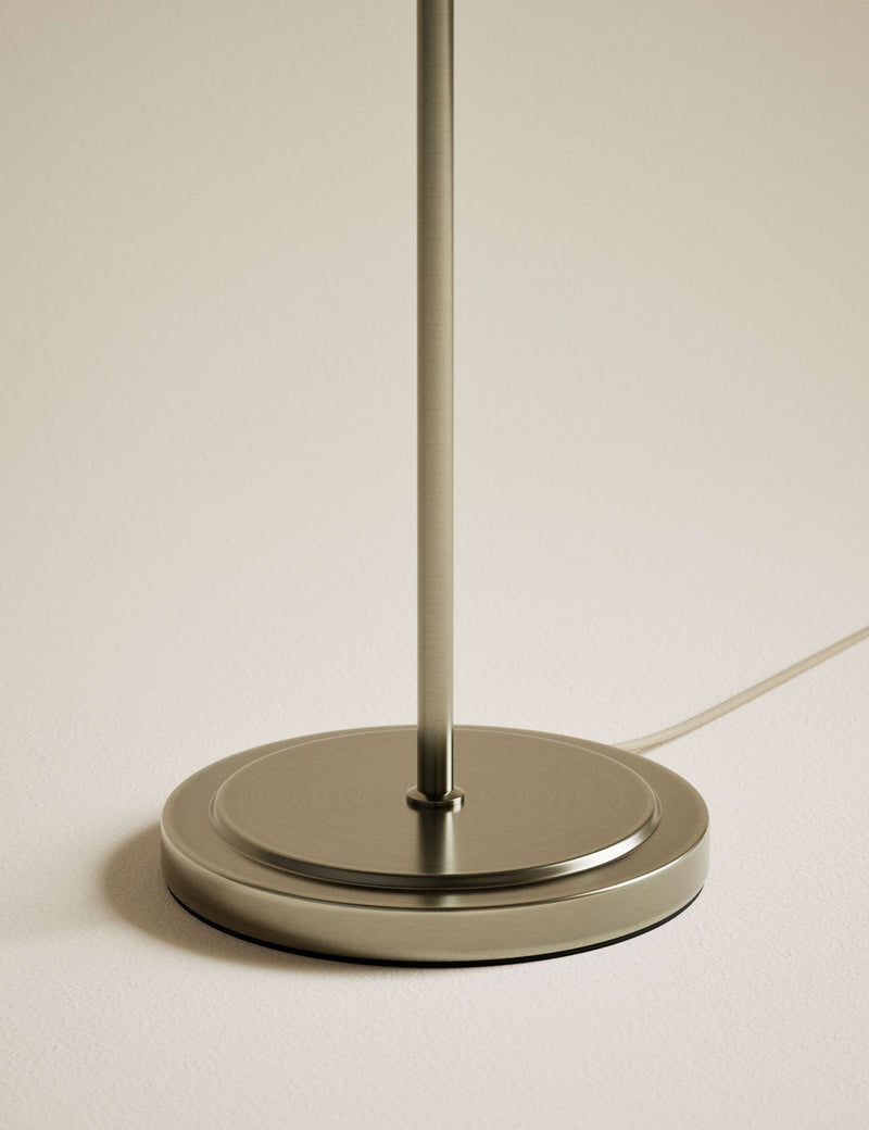 Scallop pleated shade brass base floor lamp (British brand)