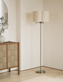 Scallop pleated shade brass base floor lamp (British brand)