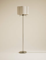 M&S Scallop Pleated Shade Brass Base Floor Lamp- Buy online at McGrocer