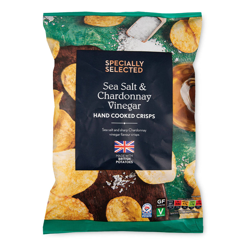 Hand cooked crisps with sea salt and chardonnay vinegar - British product