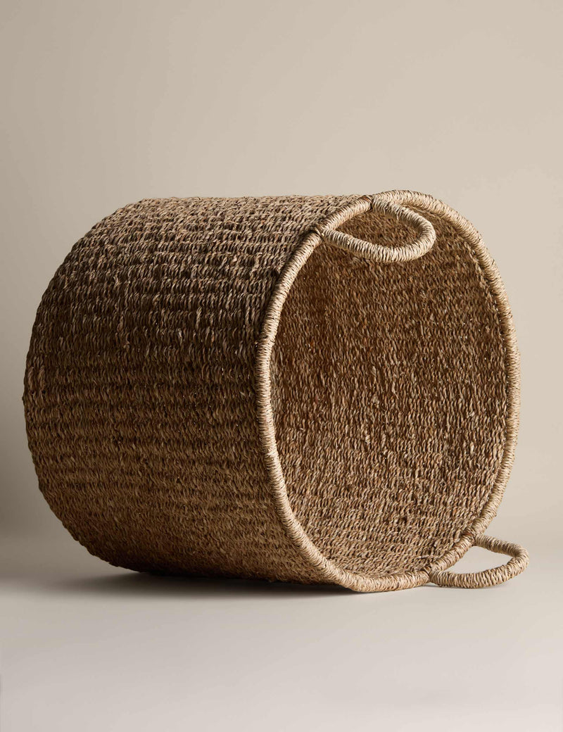 Seagrass large round storage basket, imported from the UK