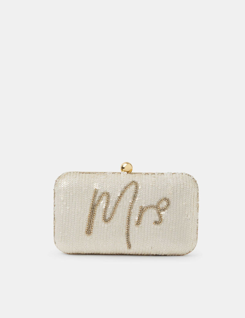 Accessorize Sequin Mrs Clutch Bag, imported from the UK