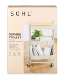 Serving trolley with four castors for home - British product