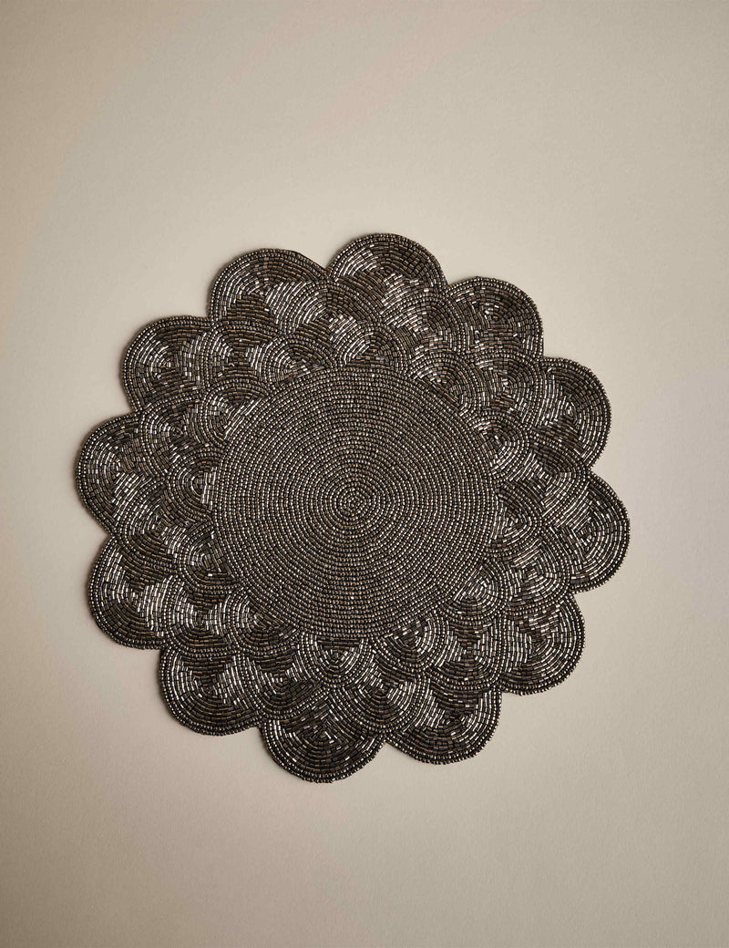 Set of two beaded scallop placemats (British brand)