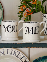 M&S Emma Bridgewater Set of 2 Black Toast You & Me Stoneware Mugs Half-Pint- Buy online at McGrocer