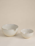 Ceramic ribbed nesting mixing bowls set of 2 (British brand)