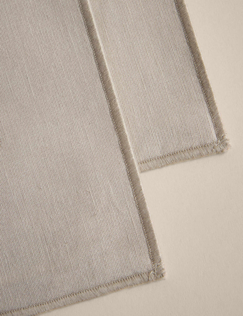 Cotton linen embroidered edge placemats set of 2, UK version