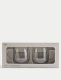 Set of 2 double wall glass mugs 265ml, UK version