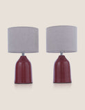Laura Ashley Penny ceramic ribbed table lamp set (British brand)