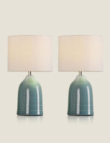 M&S Laura Ashley Set of 2 Penny Ceramic Table Lamps- Buy online at McGrocer