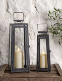 Porto solar lanterns set of 2 with TruGlow candles (British brand)