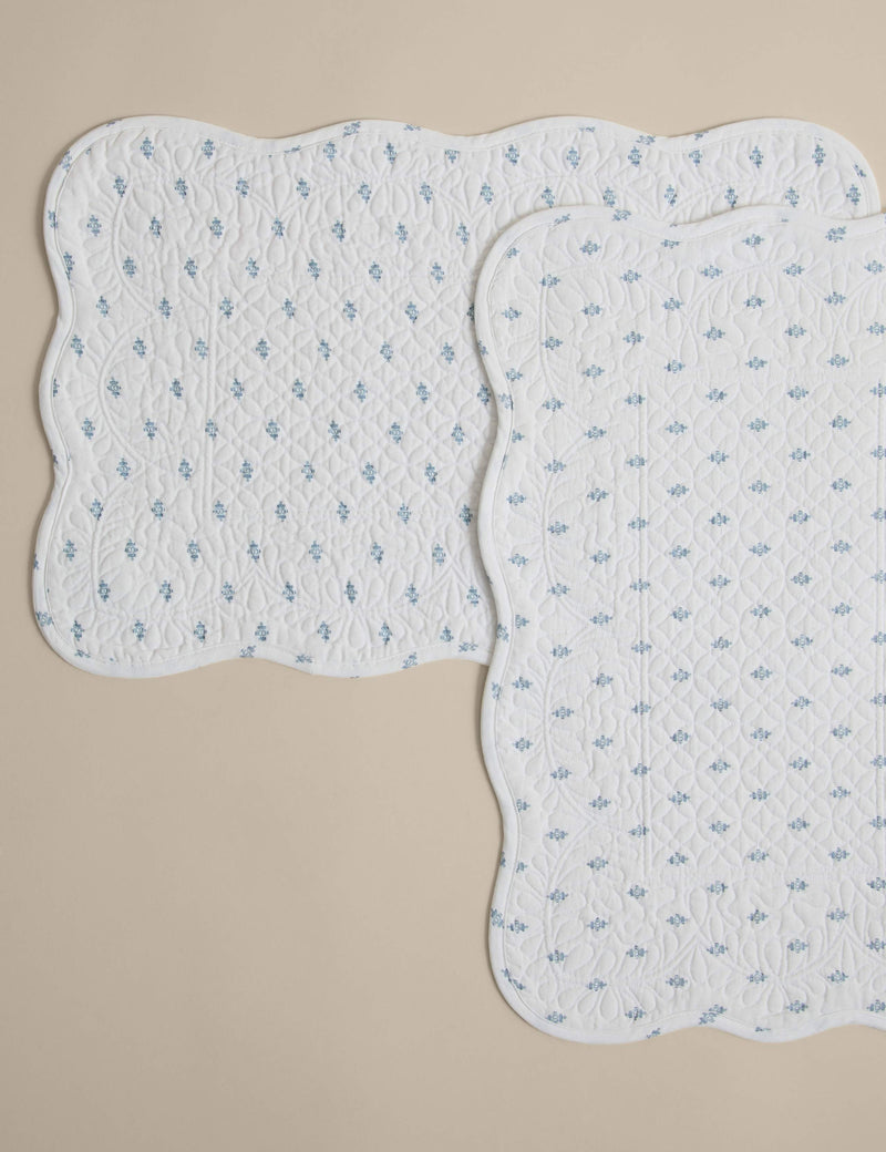 Pure cotton quilted coastal placemats set of 2 (British brand)