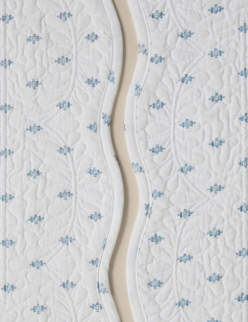 Pure cotton quilted coastal placemats set of 2 (British brand)
