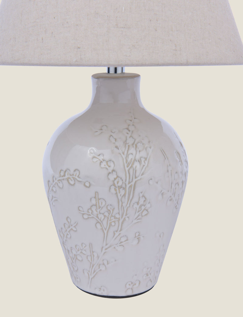 Laura Ashley set of 2 pussywillow table lamps ceramic base - British product