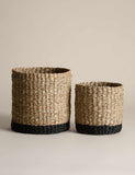 Set of 2 raffia and seagrass baskets for home storage, UK version