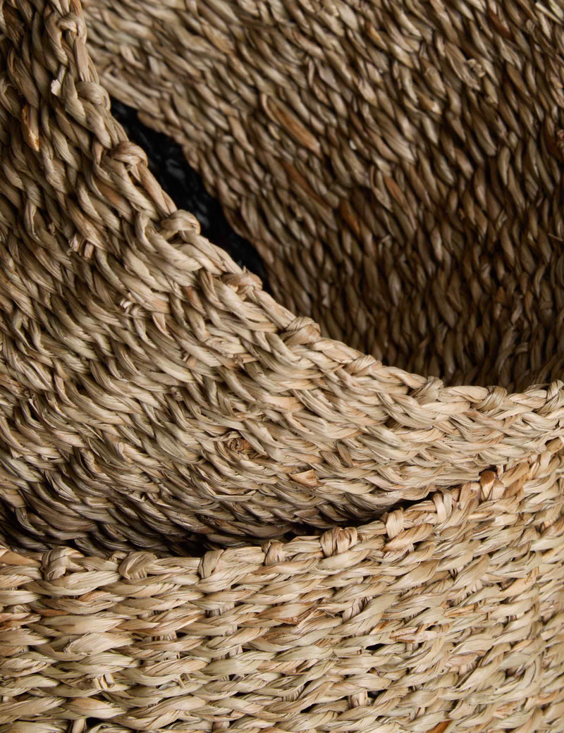 Set of 2 raffia and seagrass baskets for home storage, UK version