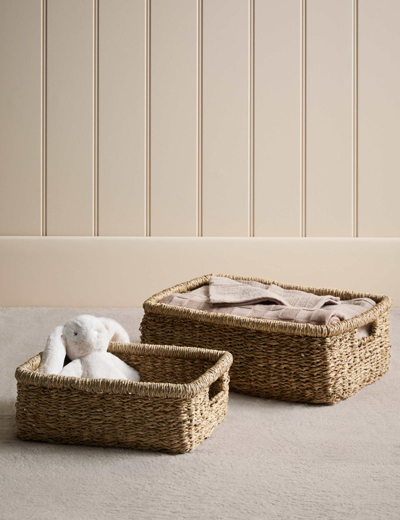 Seagrass rectangular baskets set of 2 (British brand)