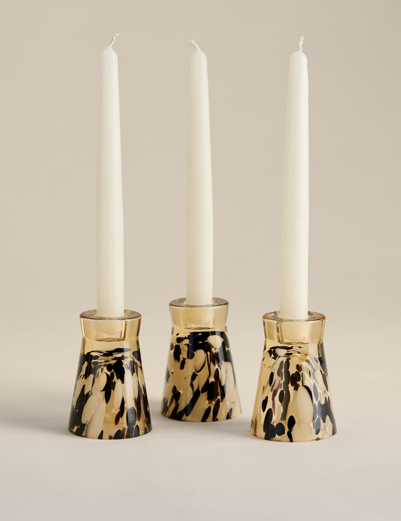 Set of three animal confetti candle holders (British brand)