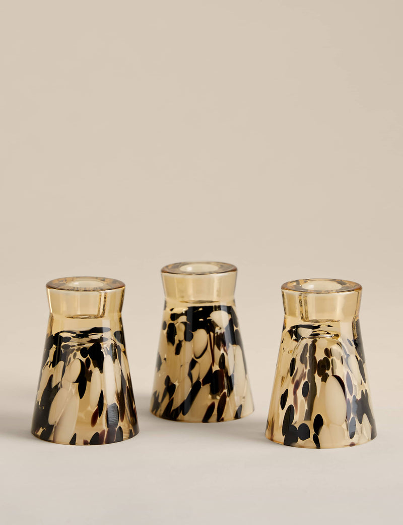 Set of three animal confetti candle holders (British brand)