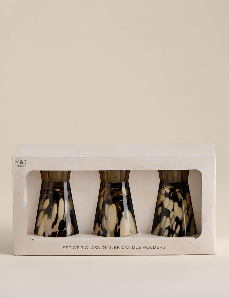 Set of three animal confetti candle holders (British brand)