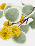 Set of 3 artificial eucalyptus single stems (British brand)