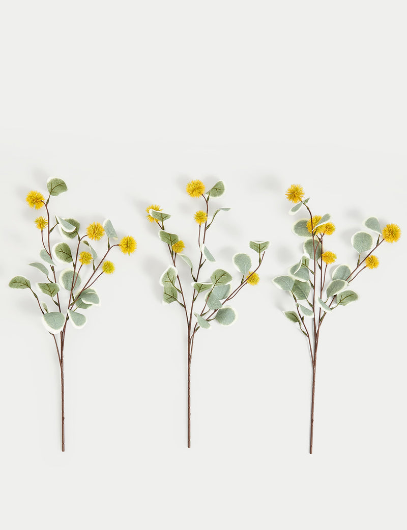 Artificial eucalyptus erythrocorys stems set of three (British brand)
