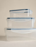 Set of 3 airtight food storage containers (British brand)