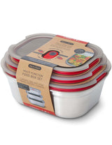 M&S Black+Blum Set of 3 Nesting Lunch Boxes Stainless Steel Lunch Containers 600ml 900ml 1.2L- Buy online at McGrocer
