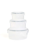 Set of 3 Round Clip Storage Containers