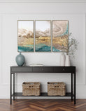 Gallery Direct Serene Triptych abstract framed art set 80x120 cm (British brand)