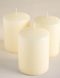 Set of 3 small pillar candles 11cm height (British brand)