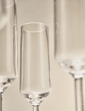 Angular picnic champagne flutes set of 4, durable plastic (British brand)