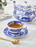 Spode Blue Italian cups and saucers set of 4 (British brand)