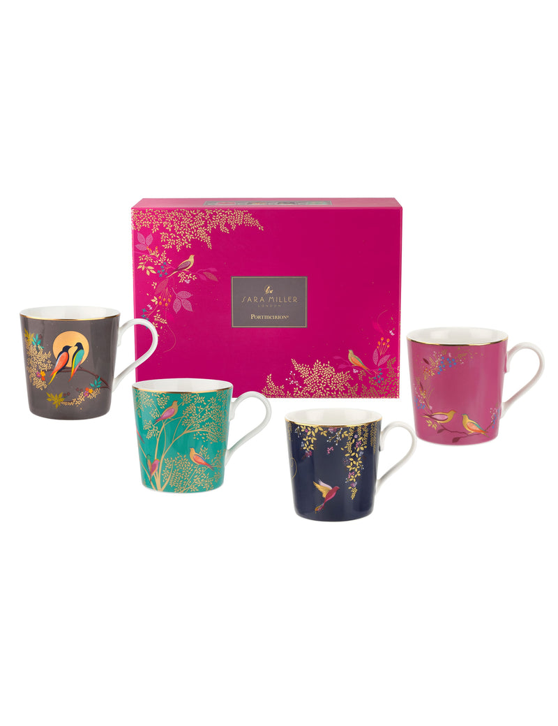 Sara Miller Chelsea fine china mugs set of 4, imported from the UK