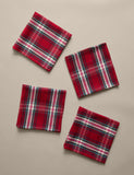 Set of 4 Cotton Rich Tartan Napkins