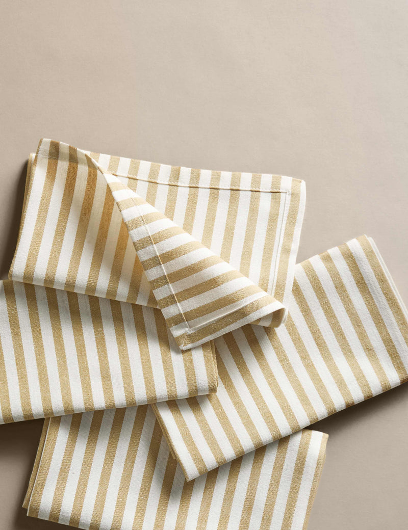 Cotton and Linen Thin Stripe Napkins Set of 4 (British brand)