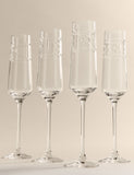 M&S etched champagne flutes set of 4 (British brand)