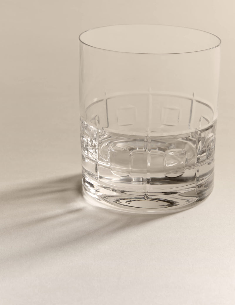 M&S X Kelly Hoppen etched crystal glass tumblers set of four (British brand)