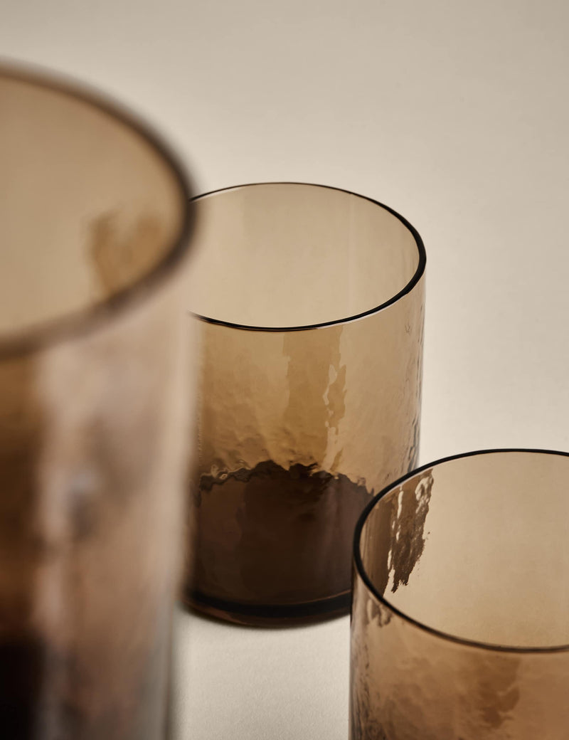 Hammered glass tumblers set of 4, imported from the UK