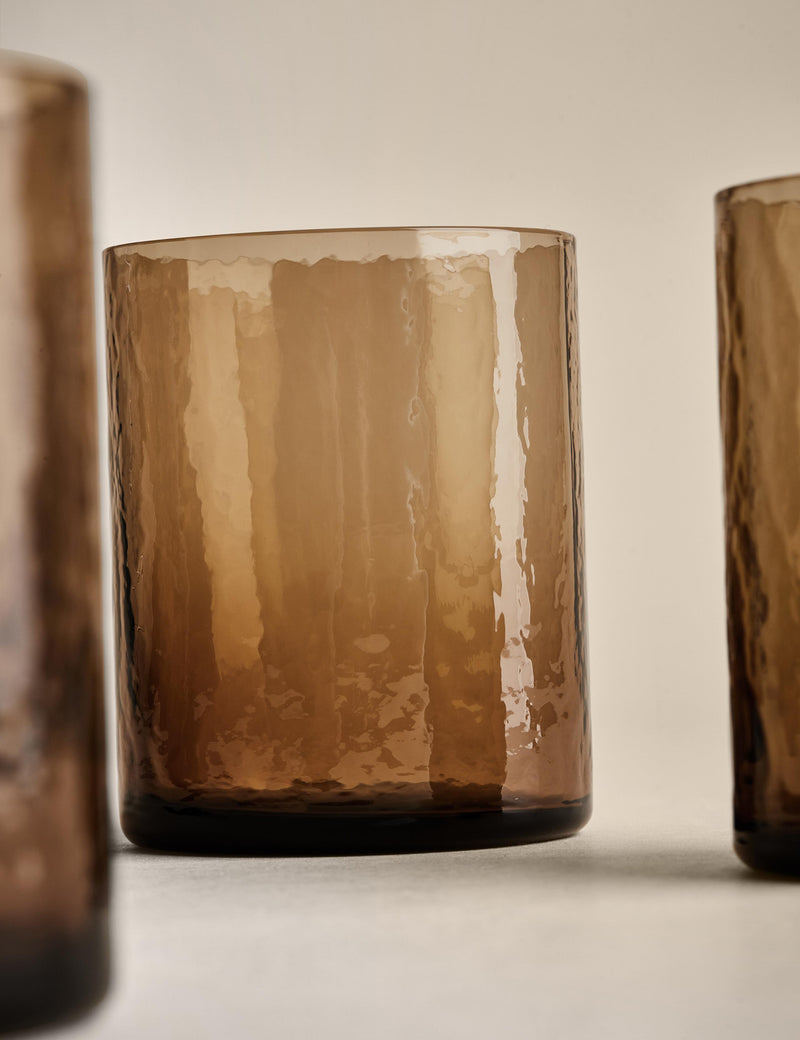 Hammered glass tumblers set of 4, imported from the UK